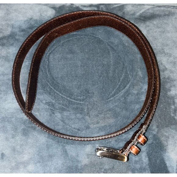 American Bison brown leather belt size 46. C21-7 - Picture 3 of 3